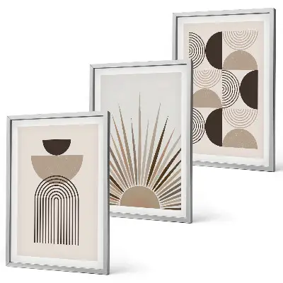 Fotowand abstracte vormen in beige en bruin