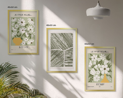 Wanddecoratie set schilderijen Kwiatowe wzory Londyn Dublin