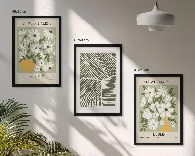Wanddecoratieset schilderijen met bloemmotieven Londen en Dublin