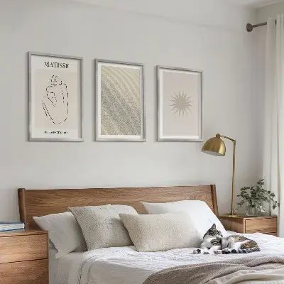 Fotowand met minimalistische lijnen van zand en de zon