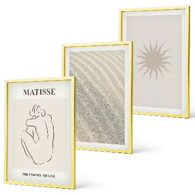 Fotowand met minimalistische lijnen van zand en de zon