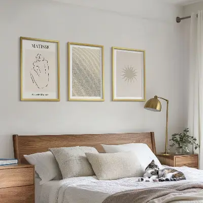 Fotowand met minimalistische lijnen van zand en de zon