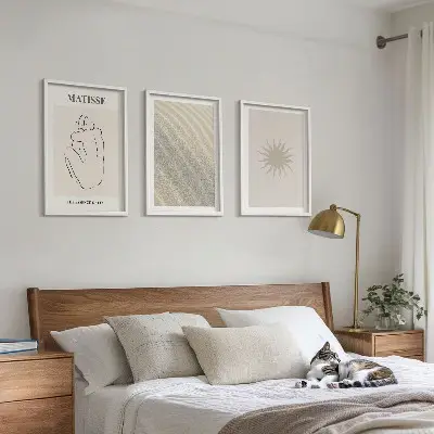 Fotowand met minimalistische lijnen van zand en de zon