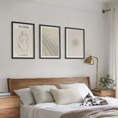 Fotowand met minimalistische lijnen van zand en de zon