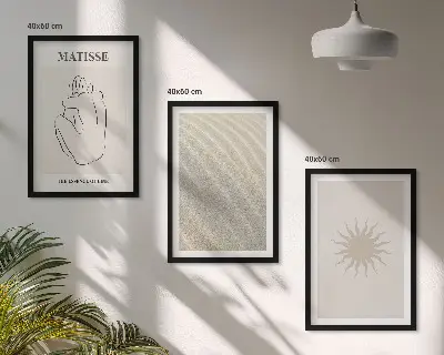 Fotowand met minimalistische lijnen van zand en de zon