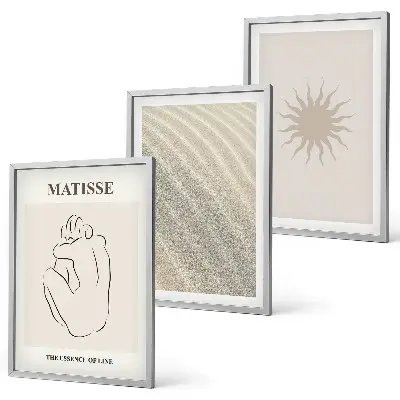 Fotowand met minimalistische lijnen van zand en de zon