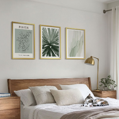 Wanddecoratie set schilderijen Roślinne wzory w zieleni