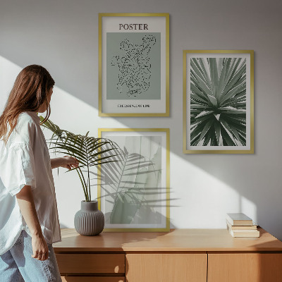 Wanddecoratie set schilderijen Roślinne wzory w zieleni
