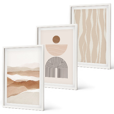 Wanddecoratie set schilderijen Abstrakcyjny pejzaż natura geometria