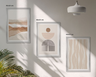 Wanddecoratie set schilderijen Abstrakcyjny pejzaż natura geometria