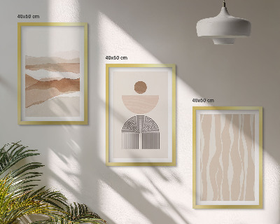 Wanddecoratie set schilderijen Abstrakcyjny pejzaż natura geometria