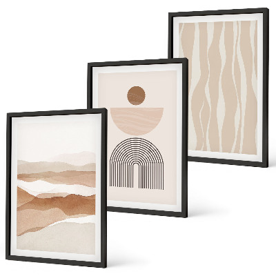 Wanddecoratie set schilderijen Abstrakcyjny pejzaż natura geometria