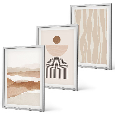 Wanddecoratie set schilderijen Abstrakcyjny pejzaż natura geometria