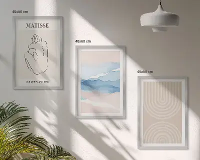 Fotowand met abstracte golvende lijnen in pasteltinten