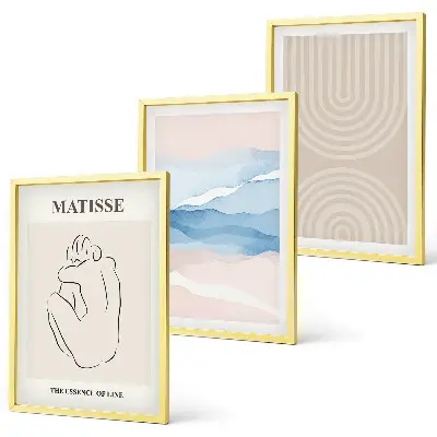 Fotowand met abstracte golvende lijnen in pasteltinten