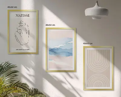 Fotowand met abstracte golvende lijnen in pasteltinten