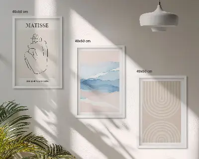 Fotowand met abstracte golvende lijnen in pasteltinten