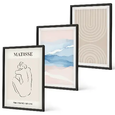 Fotowand met abstracte golvende lijnen in pasteltinten