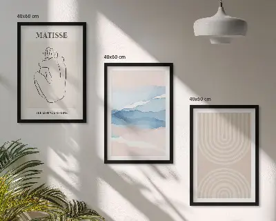 Fotowand met abstracte golvende lijnen in pasteltinten