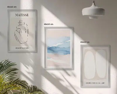 Set wanddecoratie met schilderijen abstracte Matisse vormen
