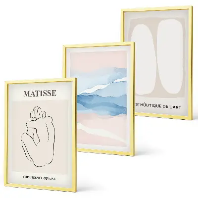 Set wanddecoratie met schilderijen abstracte Matisse vormen