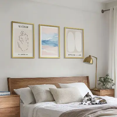 Set wanddecoratie met schilderijen abstracte Matisse vormen