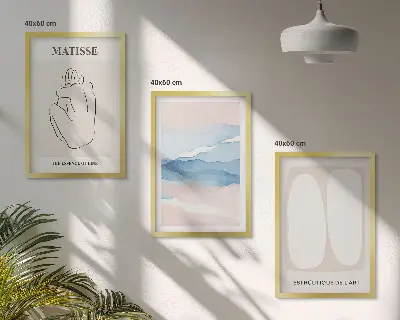 Set wanddecoratie met schilderijen abstracte Matisse vormen