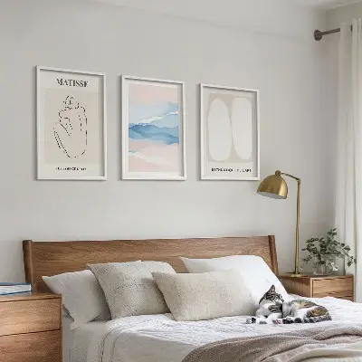 Set wanddecoratie met schilderijen abstracte Matisse vormen