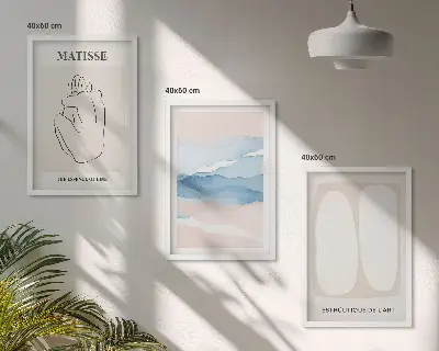 Set wanddecoratie met schilderijen abstracte Matisse vormen