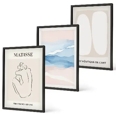 Set wanddecoratie met schilderijen abstracte Matisse vormen