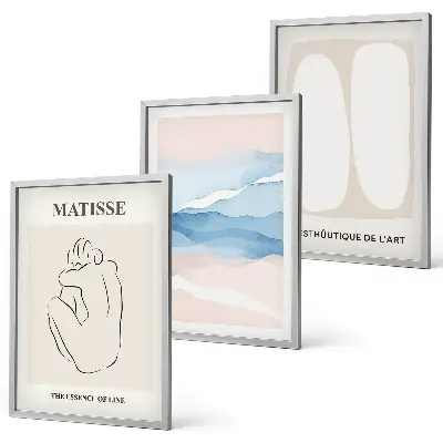 Set wanddecoratie met schilderijen abstracte Matisse vormen