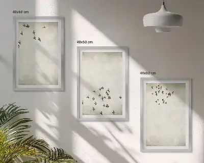 Set van wanddecoratie schilderijen minimalistisch ontwerp met vogels