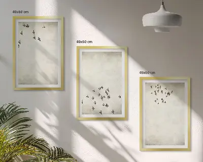 Set van wanddecoratie schilderijen minimalistisch ontwerp met vogels