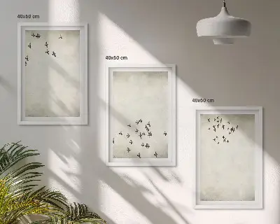 Set van wanddecoratie schilderijen minimalistisch ontwerp met vogels