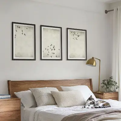Set van wanddecoratie schilderijen minimalistisch ontwerp met vogels