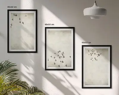 Set van wanddecoratie schilderijen minimalistisch ontwerp met vogels