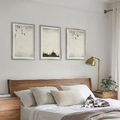 Fotowand minimalistische vliegende vogels