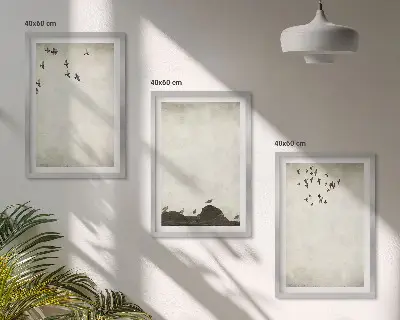 Fotowand minimalistische vliegende vogels