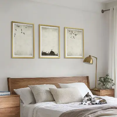 Fotowand minimalistische vliegende vogels
