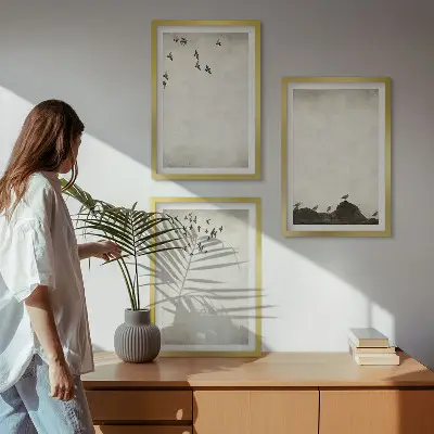 Fotowand minimalistische vliegende vogels