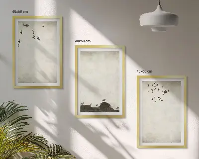 Fotowand minimalistische vliegende vogels