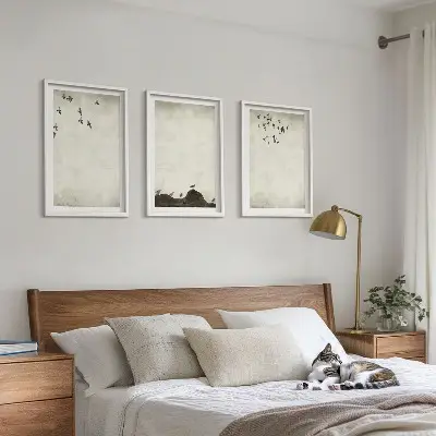 Fotowand minimalistische vliegende vogels
