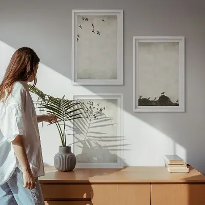 Fotowand minimalistische vliegende vogels
