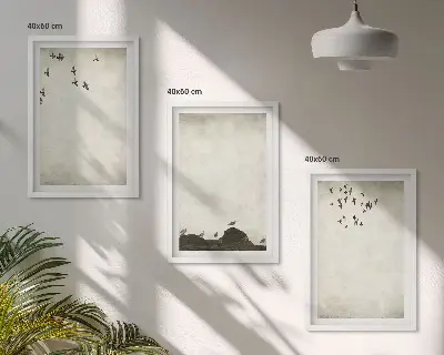 Fotowand minimalistische vliegende vogels
