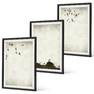 Fotowand minimalistische vliegende vogels