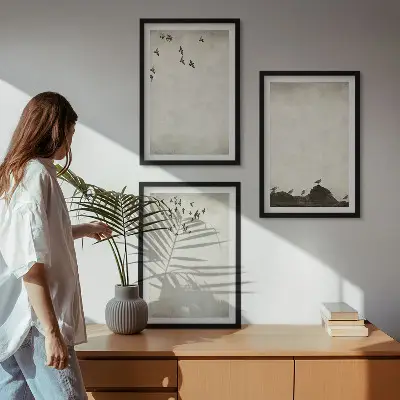 Fotowand minimalistische vliegende vogels
