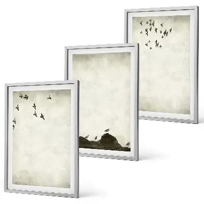 Fotowand minimalistische vliegende vogels