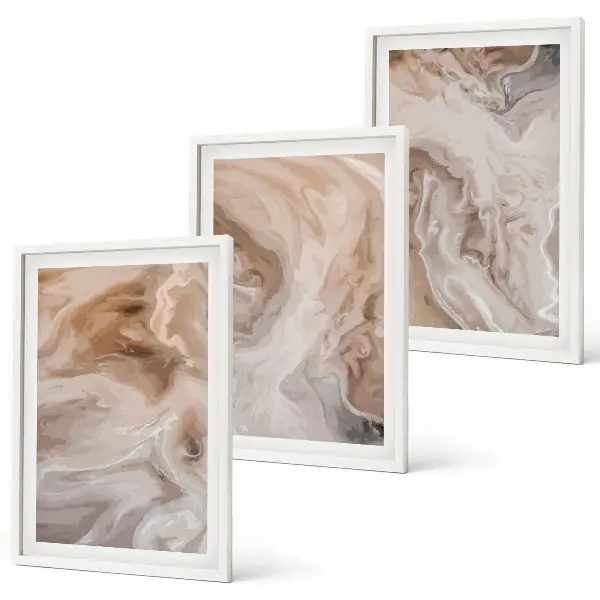 Set van wanddecoratie schilderijen met abstracte marmertexturen