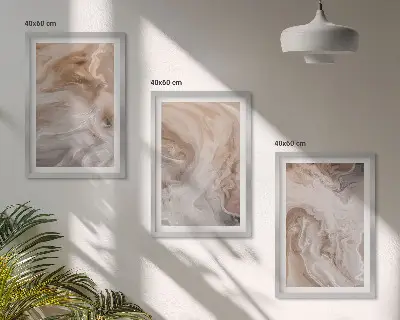 Set van wanddecoratie schilderijen met abstracte marmertexturen