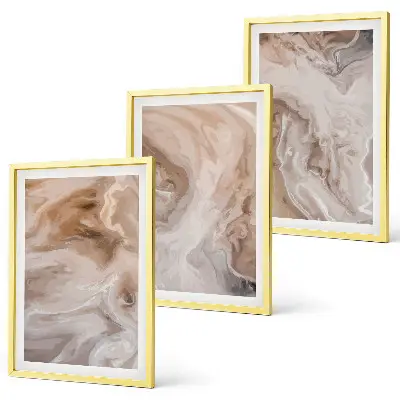 Set van wanddecoratie schilderijen met abstracte marmertexturen